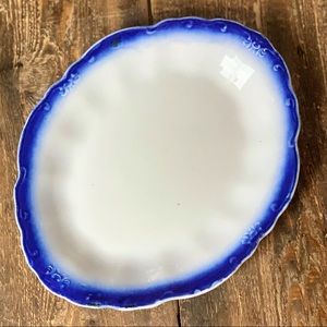 Vintage “old Flow” Blue serving platter/ white 11 1/2” x 8 3/4”